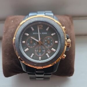 Michael Kors Black Dial Watch with Gold Accents